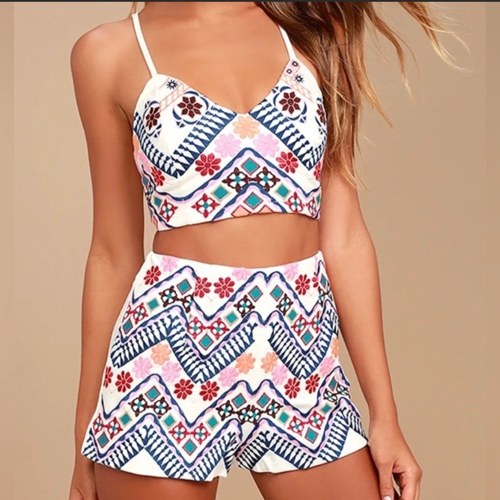 Lulu’s White Embroidered Set- Rhythm is Gonna Get You- S